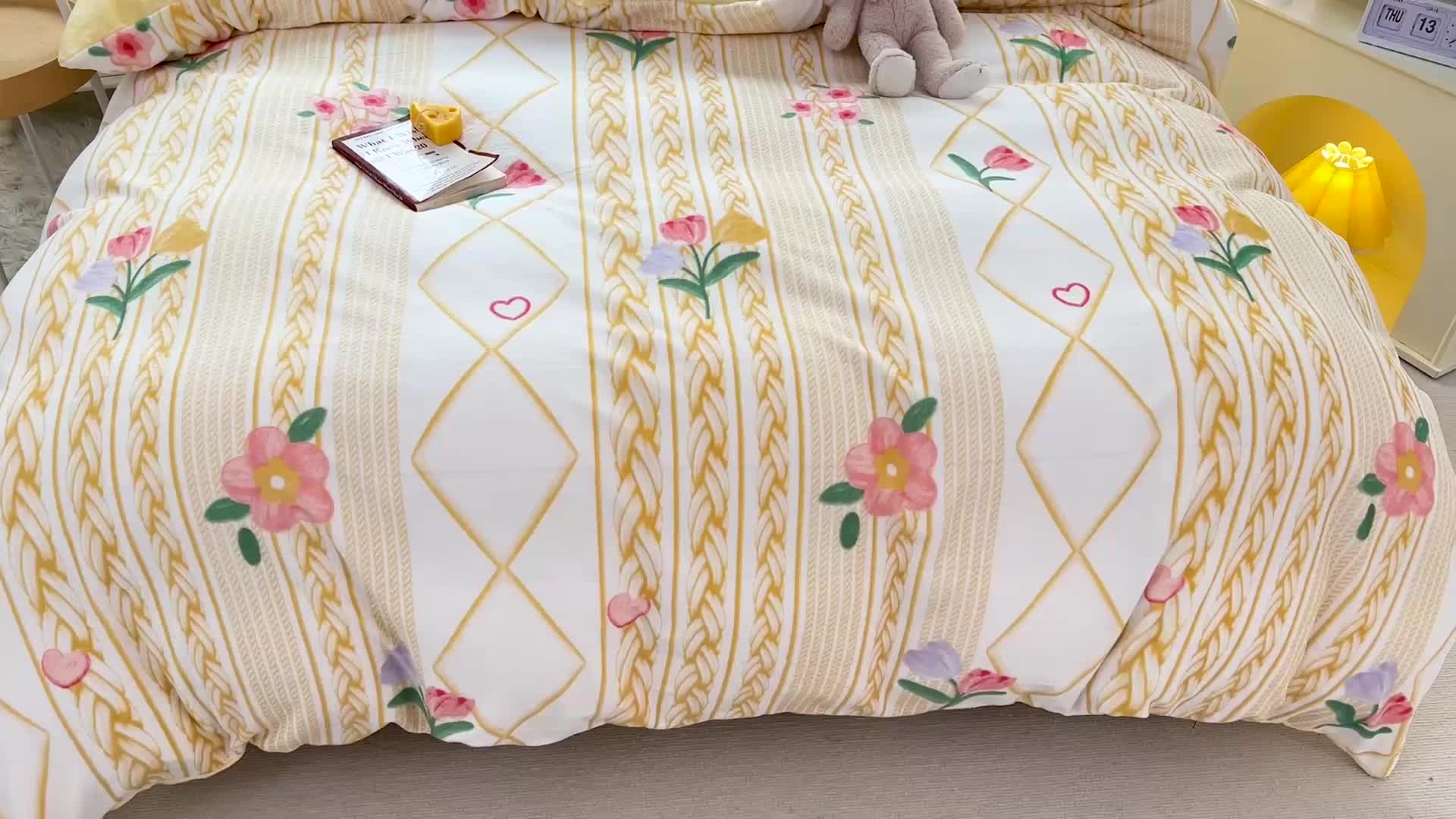 91家纺网 家纺一手货源 找家纺 慕尚 2022新款牛奶绒保暖单被套 静谧