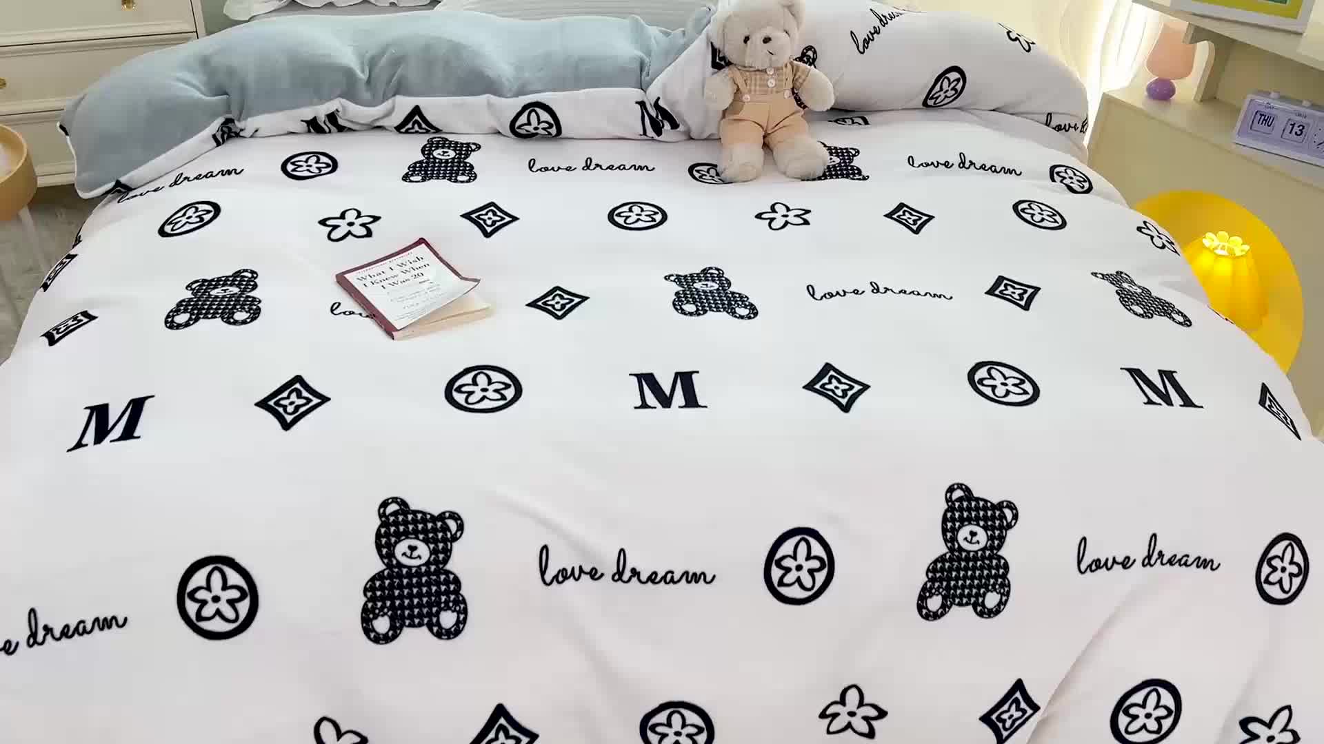 91家纺网 家纺一手货源 找家纺 慕尚 2022新款牛奶绒保暖单被套 杜比