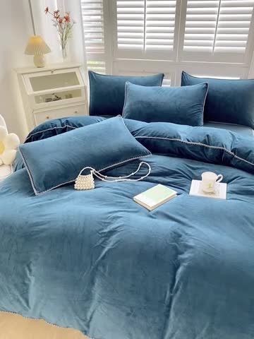 91家纺网 家纺一手货源 找家纺 （总）啊雅家居 2025新款贝壳边宝宝绒四件套