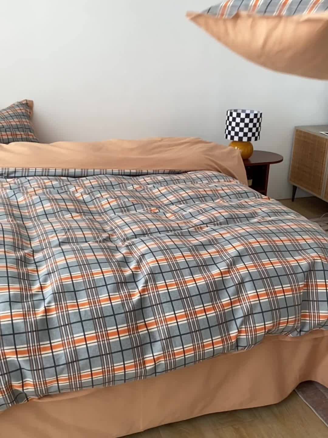 91家纺网 家纺一手货源 找家纺 时年 2022新款生态磨毛飞边款四件套 丰年