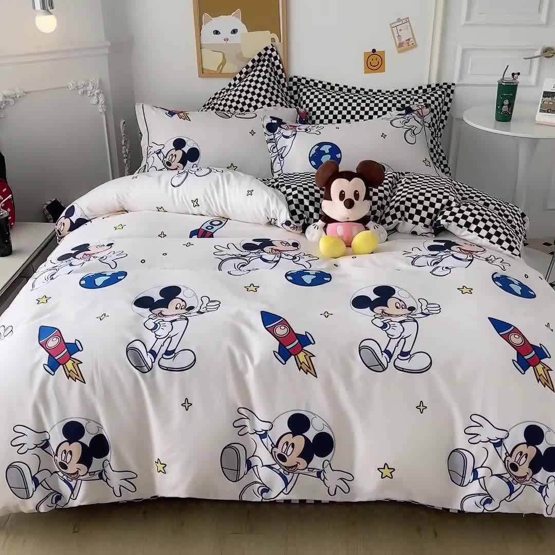 91家纺网 家纺一手货源 找家纺 小芽家居 迪士尼全棉四件套 太空米奇