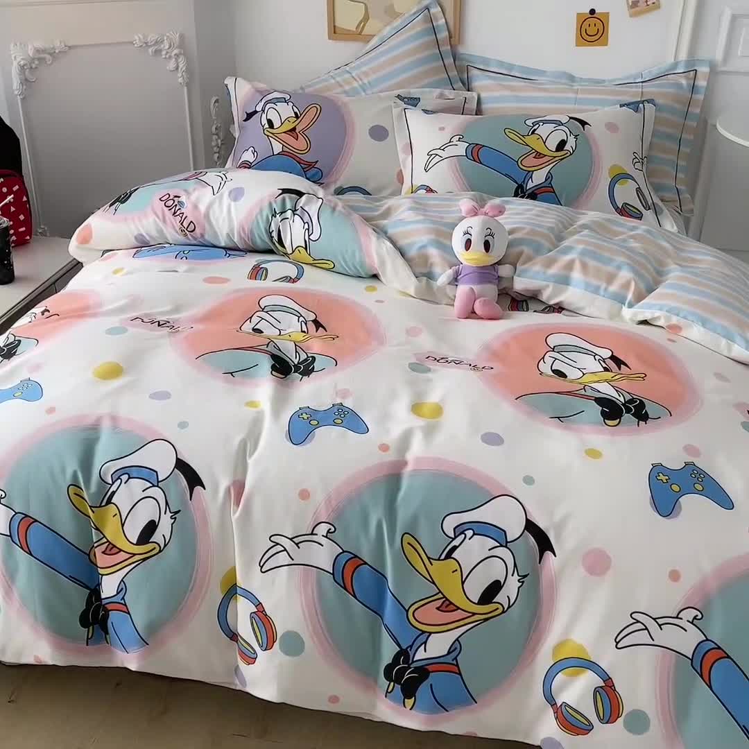 91家纺网 家纺一手货源 找家纺 小芽家居 迪士尼全棉四件套 音乐黛西