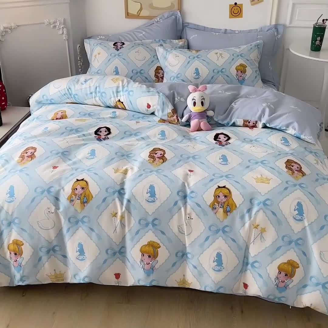 91家纺网 家纺一手货源 找家纺 小芽家居 迪士尼全棉四件套 美丽小公主