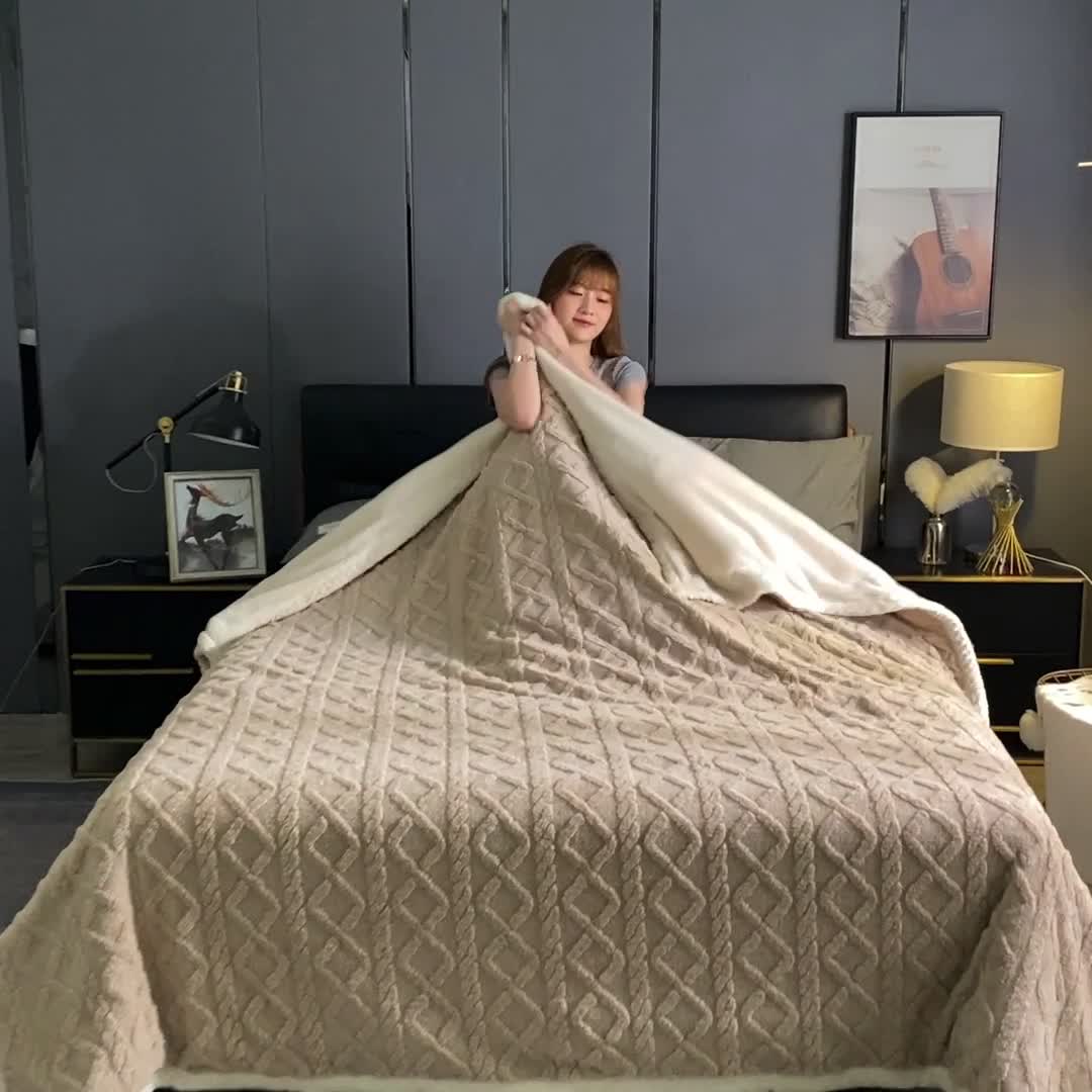 91家纺网 家纺一手货源 找家纺 （总）迷仙巢 2022新款塔夫绒多功能盖毯