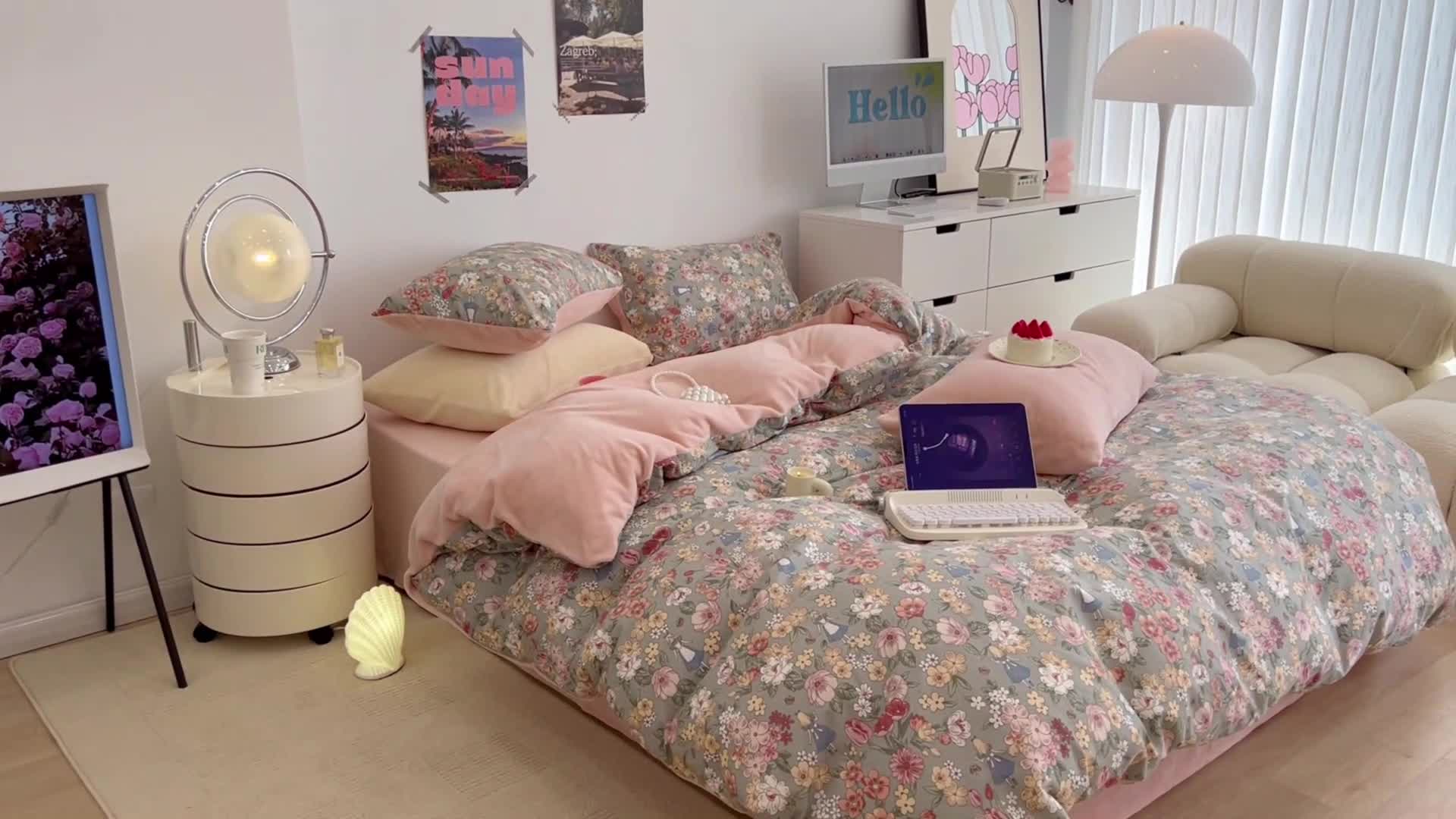 91家纺网 家纺一手货源 找家纺 昔可 2022新款梦幻公主风系列棉加绒印花四件套 公主的梦境