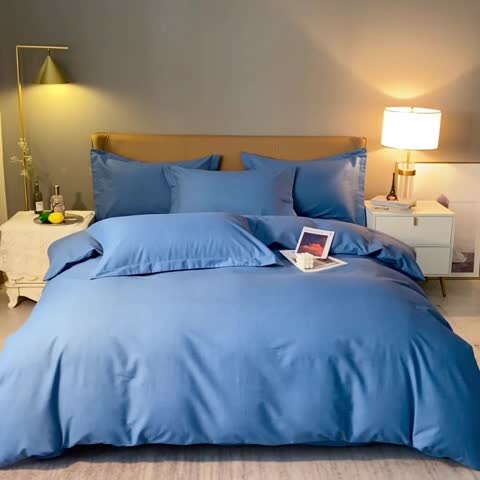 91家纺网 家纺一手货源 找家纺 总-2024新款加厚纯棉全棉纯色生态磨毛多规格四件套床单款床笠款素色