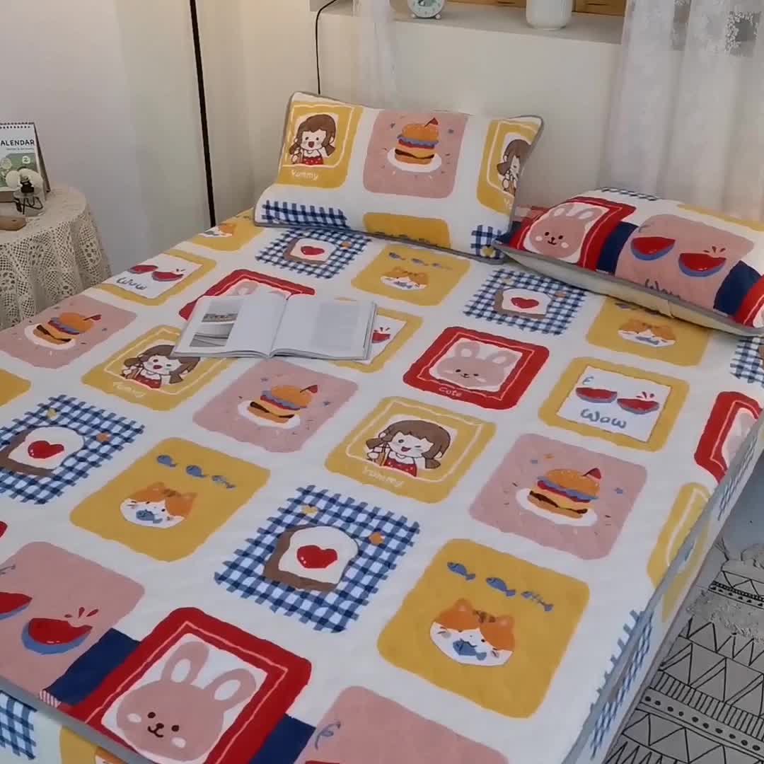 91家纺网 家纺一手货源 找家纺 小虾米 2022新款大床牛奶绒夹棉床笠 生日派对