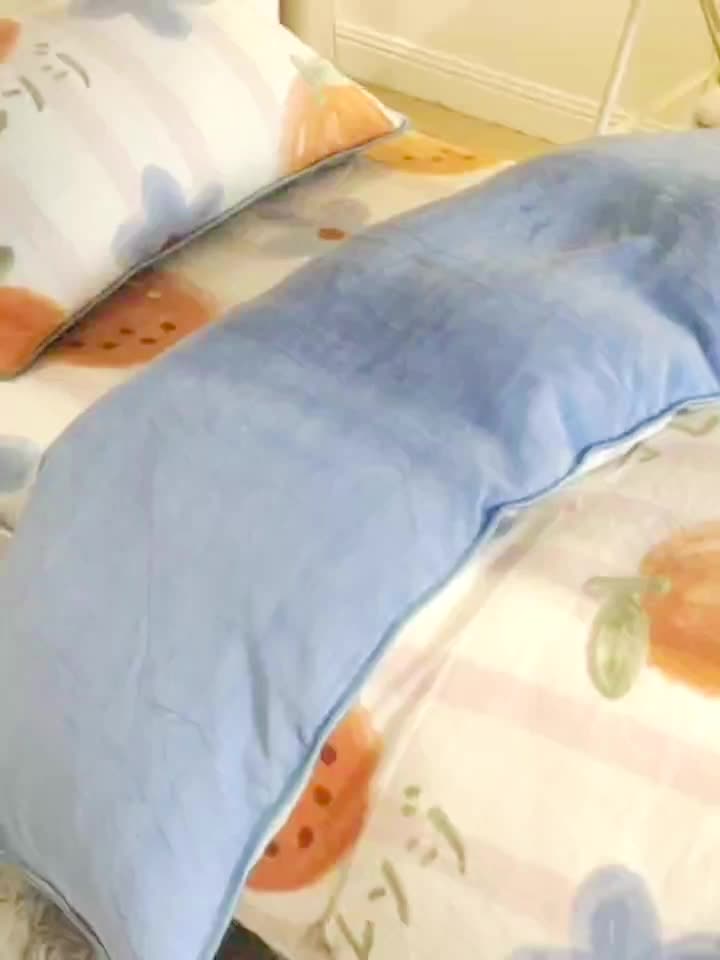 91家纺网 家纺一手货源 找家纺 金鑫汇 2022新款牛奶绒学生上下铺三件套 甜橙-粉