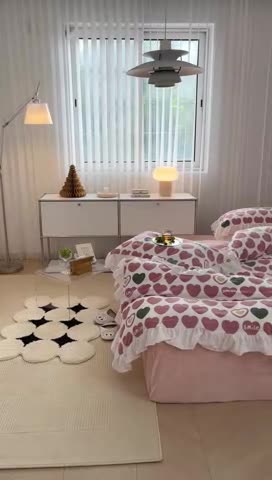 91家纺网 家纺一手货源 找家纺 昔可 2022新款花边牛奶绒四件套 爱心微笑粉