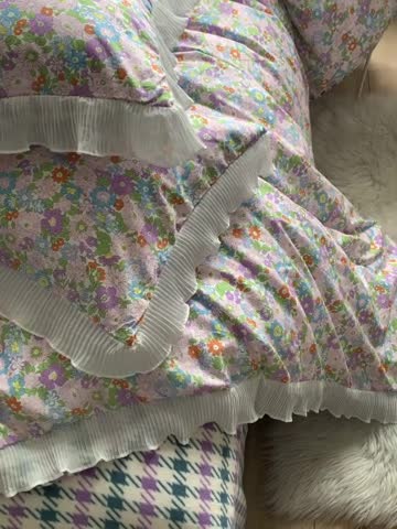 91家纺网 家纺一手货源 找家纺 怡家居 2022新款秋冬棉加牛奶绒韩式花边款四件套 米兰