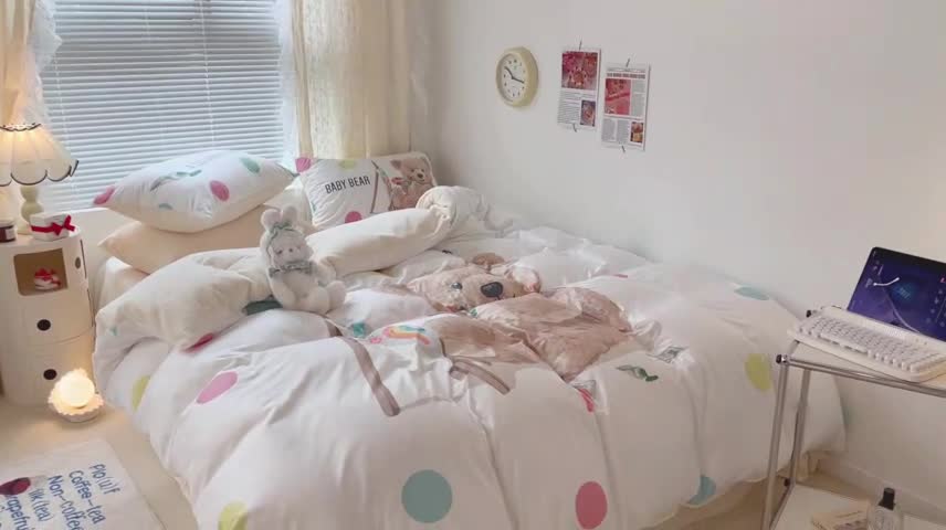 91家纺网 家纺一手货源 找家纺 昔可 2022新款大版数码印花牛奶绒四件套 画画熊仔