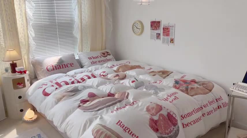 91家纺网 家纺一手货源 找家纺 昔可 2022新款大版数码印花牛奶绒四件套 闺蜜下午茶