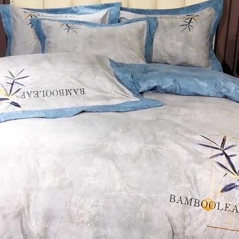 91家纺网 家纺一手货源 找家纺 梦柏家纺 2022新款亲肤雅棉绣花四件套 魔力灰