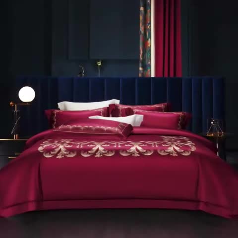 91家纺网 家纺一手货源 找家纺 （总）缔缦 2022新款100s刺绣四件套米兰印象