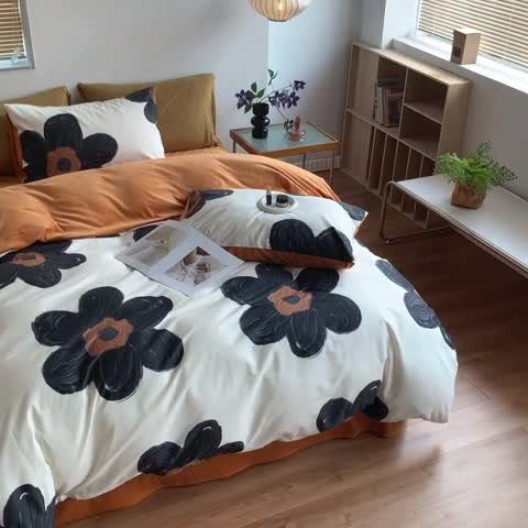 91家纺网 家纺一手货源 找家纺 怡家居 2022秋冬A版棉B版水晶绒四件套 韵味