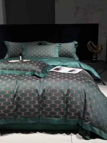 91家纺网 家纺一手货源 找家纺 总宅家居 奢华系列140支臻丝色织提花高定阿克苏长绒棉四件套