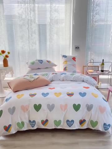 91家纺网 家纺一手货源 找家纺 安莱生活 2022新款秋冬家用60支纯棉印花三四件套 时尚系类-蜜桃日记