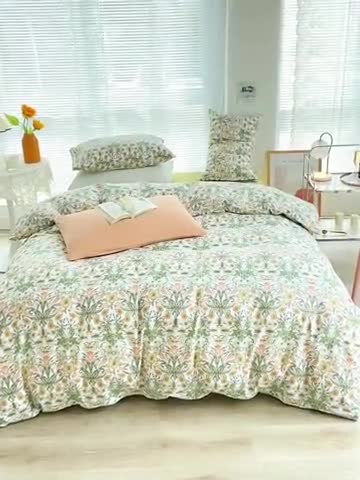 91家纺网 家纺一手货源 找家纺 安莱生活 2022新款秋冬家用60支纯棉印花三四件套 复古系类-阳光西柚