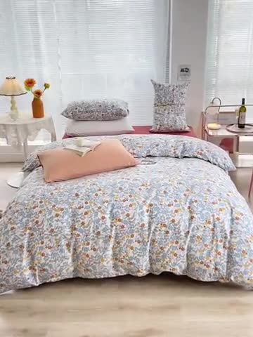 91家纺网 家纺一手货源 找家纺 安莱生活 2022新款秋冬家用60支纯棉印花三四件套 复古系类-半糖主义