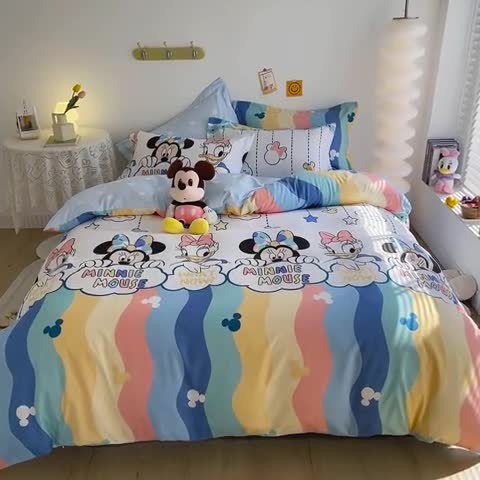 91家纺网 家纺一手货源 找家纺 小芽 迪士尼植物羊绒四件套 米妮之家