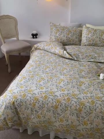 91家纺网 家纺一手货源 找家纺 棉眠 2022新款40支纯棉四件套复古花园 向往烟火