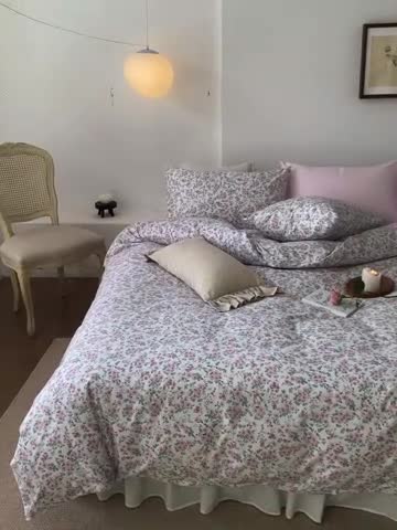 91家纺网 家纺一手货源 找家纺 棉眠 2022新款40支纯棉四件套复古花园 小盼