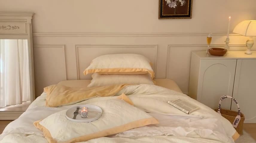 91家纺网 家纺一手货源 找家纺 圆岛 2022新款四色入3D雕花牛奶绒保暖四件套 风格二 奶橙