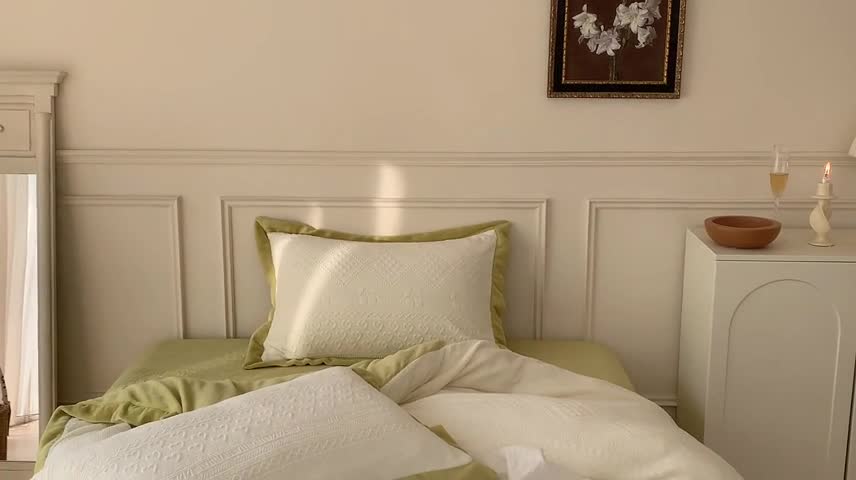 91家纺网 家纺一手货源 找家纺 圆岛 2022新款四色入3D雕花牛奶绒保暖四件套 风格二 复古绿