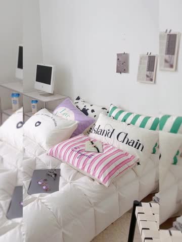 91家纺网 家纺一手货源 找家纺 （总）圆岛家纺 2022新款ins风混搭牛奶绒枕套单品