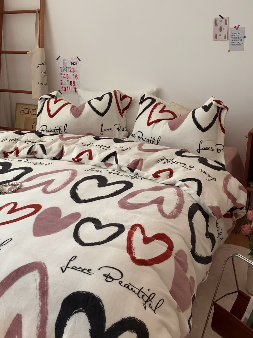 91家纺网 家纺一手货源 找家纺 （总）时年 2022新款全消光牛奶绒印花四件套