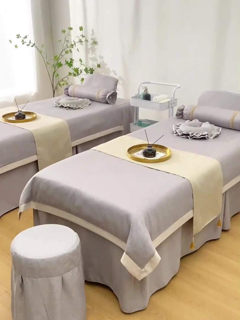 91家纺网 家纺一手货源 找家纺 不打烊家纺 2022新款美容床罩系列套件—风华绝代 灰色