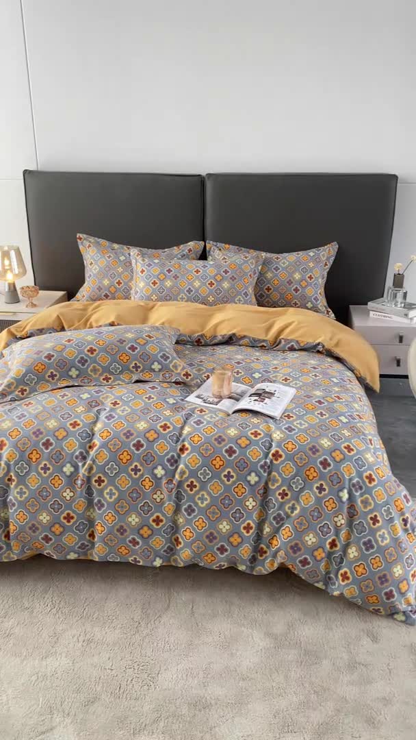 91家纺网 家纺一手货源 找家纺 棉生活  2022新款铂金全棉磨毛系列（AB版设计）路易斯