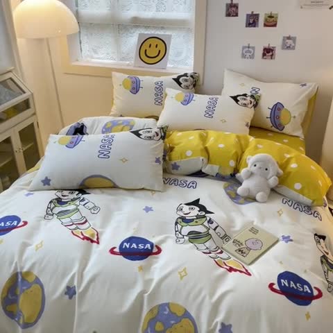 91家纺网 家纺一手货源 找家纺 金丝鸟 2022秋冬新品全棉四件套 火星阿童木