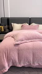 91家纺网 家纺一手货源 找家纺 沐白家纺 2022牛奶绒四件套-香榭丽 香榭丽-豆沙粉