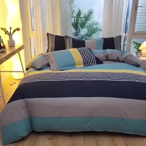 91家纺网 家纺一手货源 找家纺 佑佳家纺  2024新款加厚磨毛印花四件套 马德里