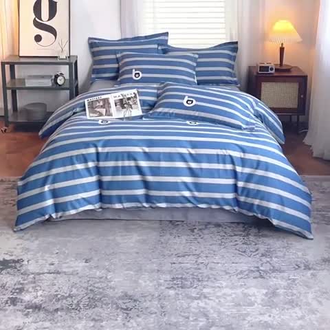 91家纺网 家纺一手货源 找家纺 沐白家居 2022全棉13376全棉印花四件套 布兰奇