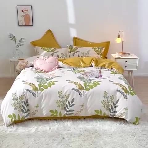 91家纺网 家纺一手货源 找家纺 沐白家居 2022全棉13376全棉印花四件套 夏日恋曲