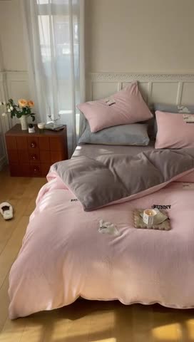 91家纺网 家纺一手货源 找家纺 （总）时年 2022新款牛奶绒毛巾绣四件套