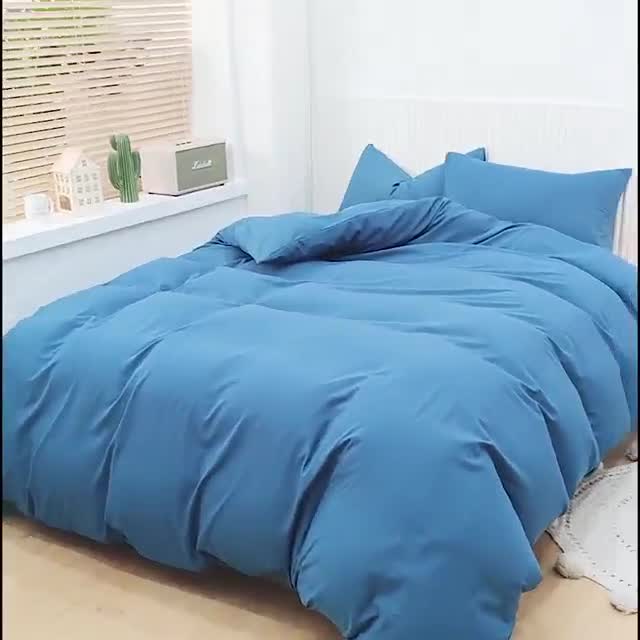 91家纺网 家纺一手货源 找家纺 乐居坊 2023新款纯色忆丝棉四件套 香菲-湖水兰