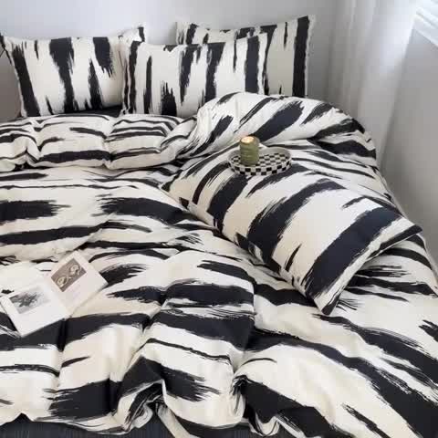 91家纺网 家纺一手货源 找家纺 （总）吉象家纺 2022新款全棉北欧风印花系列四件套