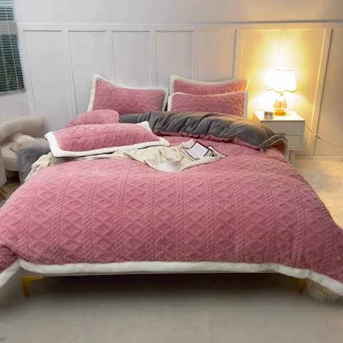 91家纺网 家纺一手货源 找家纺 潮邦 【含买家秀】塔芙绒牛奶绒轻奢保暖四件套 塔芙豆沙