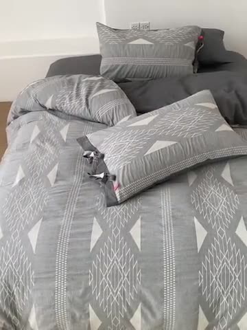 91家纺网 家纺一手货源 找家纺 安莱生活 2023四季款棉刺子大提花波西米亚风名族风四件套 波西米亚-深灰