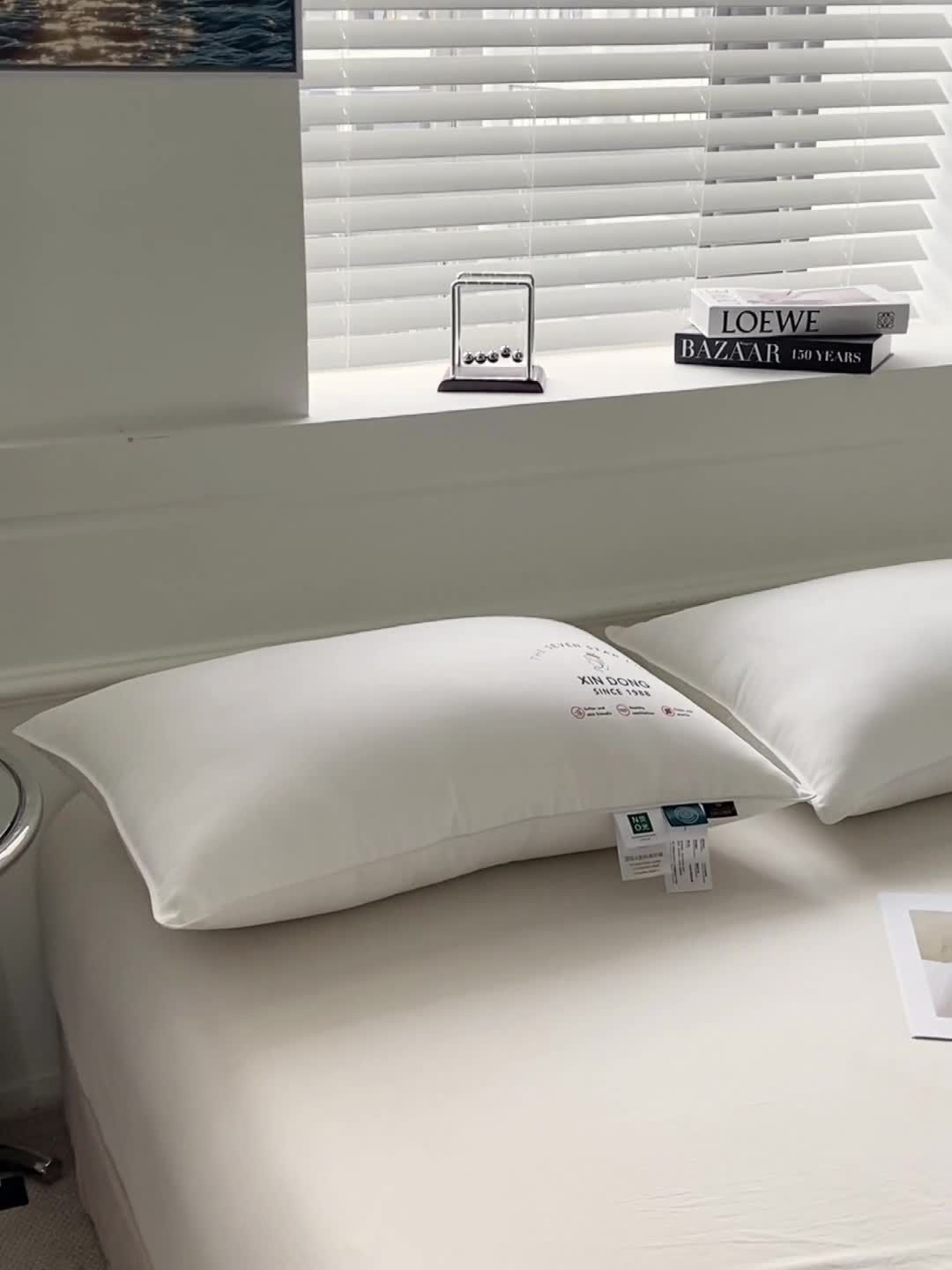 91家纺网 家纺一手货源 找家纺 伊被源 2022新款100s安睡羽丝绒枕头枕芯 48*74cm/个高枕