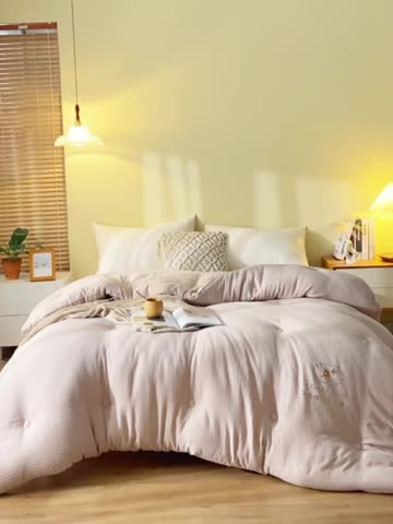 91家纺网 家纺一手货源 找家纺 伊被源 抗菌大豆被冬被春秋被被芯被子-华夫格A+ 星耀咖