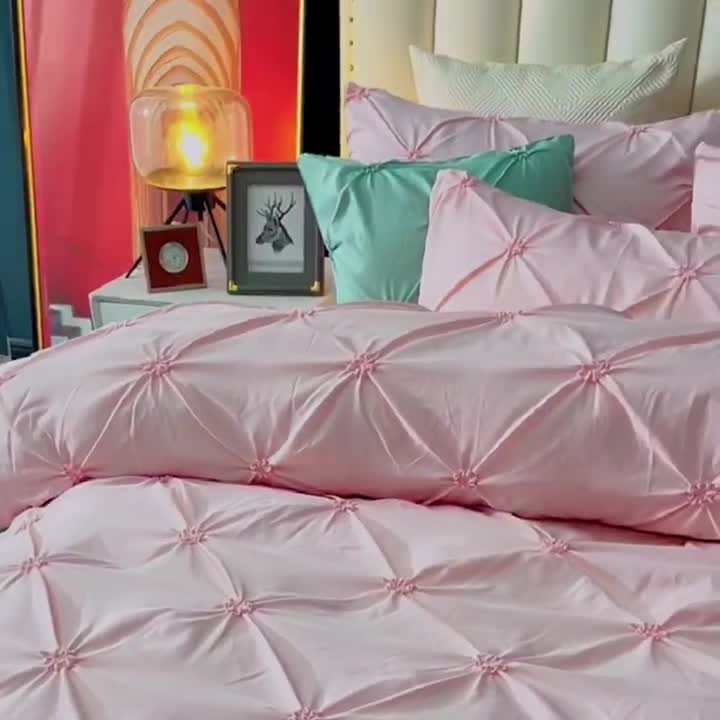 91家纺网 家纺一手货源 找家纺 宅家居 2024轻奢全棉纯手工扭花四件套-巴洛斯 巴洛斯-粉玉