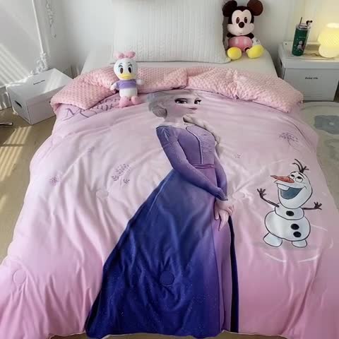 91家纺网 家纺一手货源 找家纺 小芽 2024新款正版授权迪士尼豆豆被 安娜