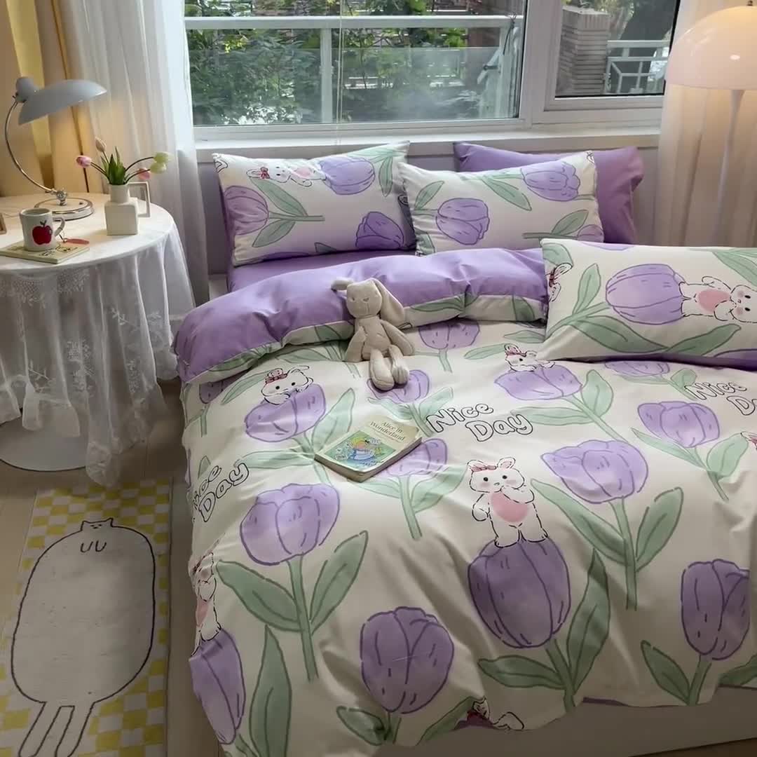 91家纺网 家纺一手货源 找家纺 （总）金丝鸟 2023春夏新品舒适全棉斜纹四件套