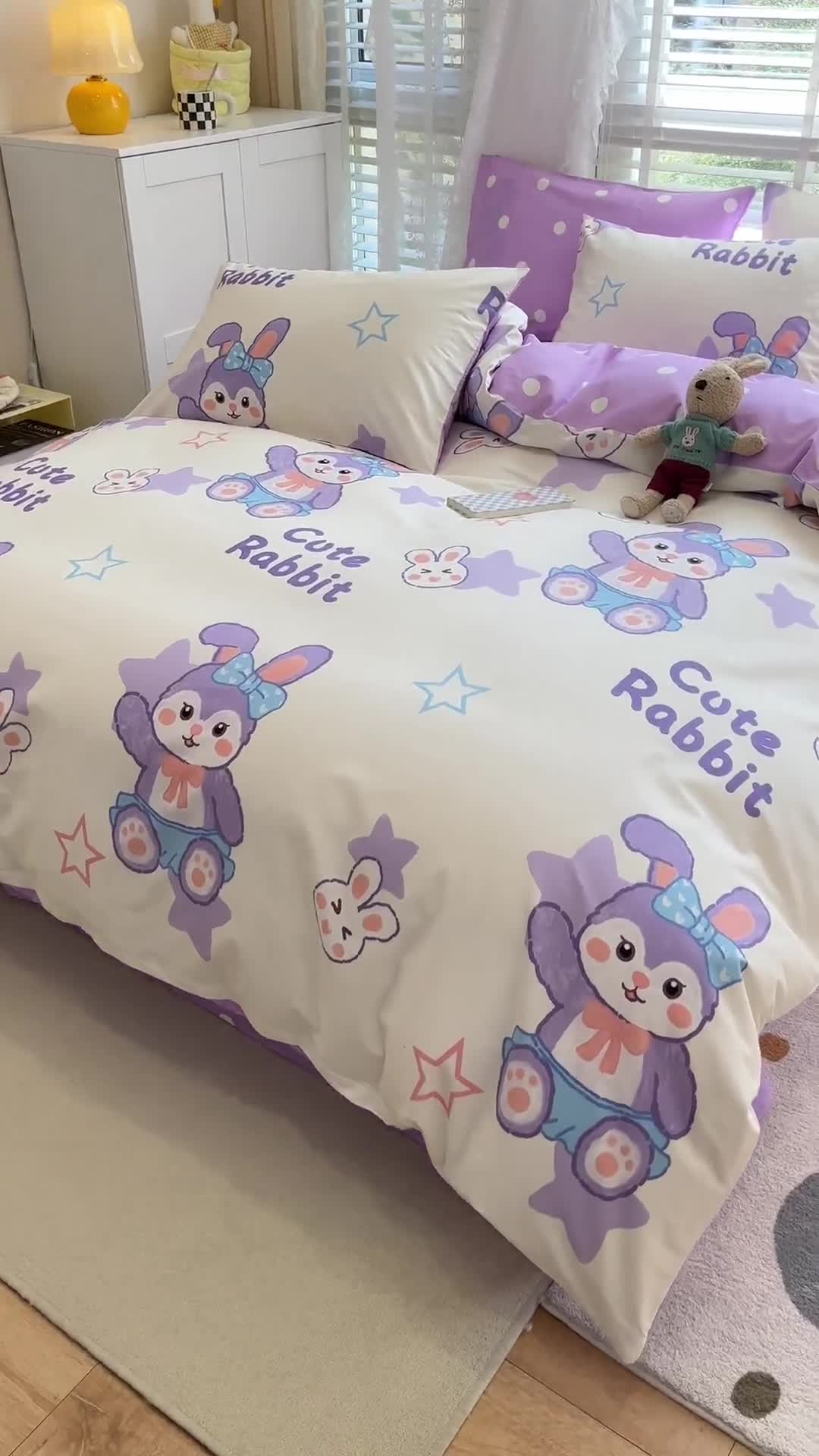 91家纺网 家纺一手货源 找家纺 梦家居 2023春季新品小清新系列全棉单被套 黛西