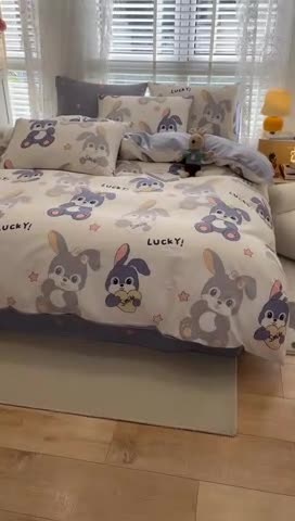 91家纺网 家纺一手货源 找家纺 （总）晨希2023年新款全棉卡通印花简约款多规格四件套 