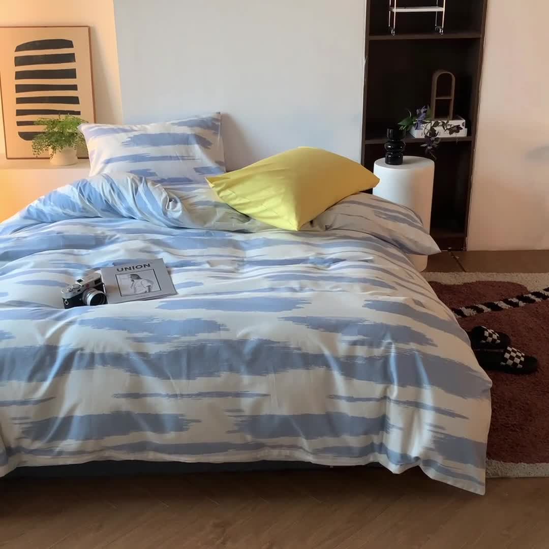 91家纺网 家纺一手货源 找家纺 怡家居 2022新款直播供货全棉印花四件套-第九批 蔚蓝